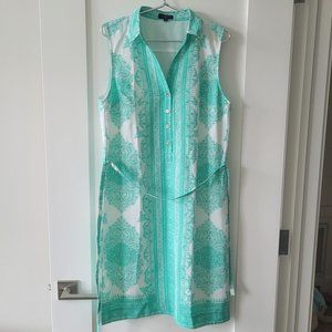 The Limited Womens Ashton Shirt Dress US S Mint White Print Resort Wedding Guest